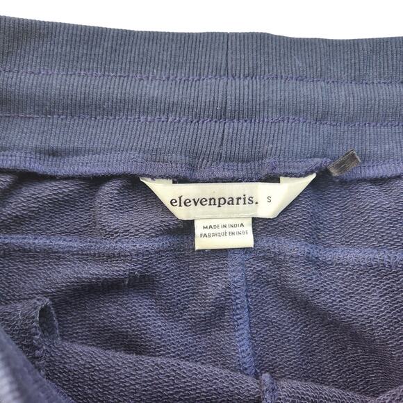 Eleven Paris Men's Navy Cotton Terry Knit Casual Sporty Jogger Pants Size S - Picture 4 of 6